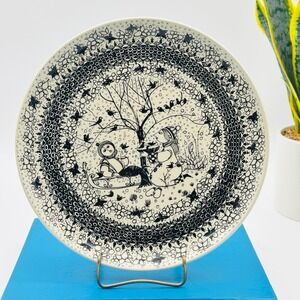Vintage Bjorn Wiinblad Nymolle Winter The Seasons Wall Plate Denmark 10.5"
